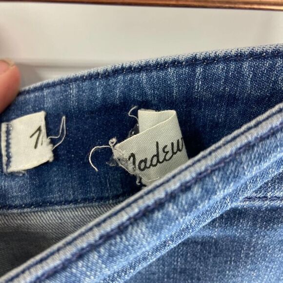 Madewell Medium Wash Full Button Denim Mini Skirt womens 2 - Picture 2 of 6